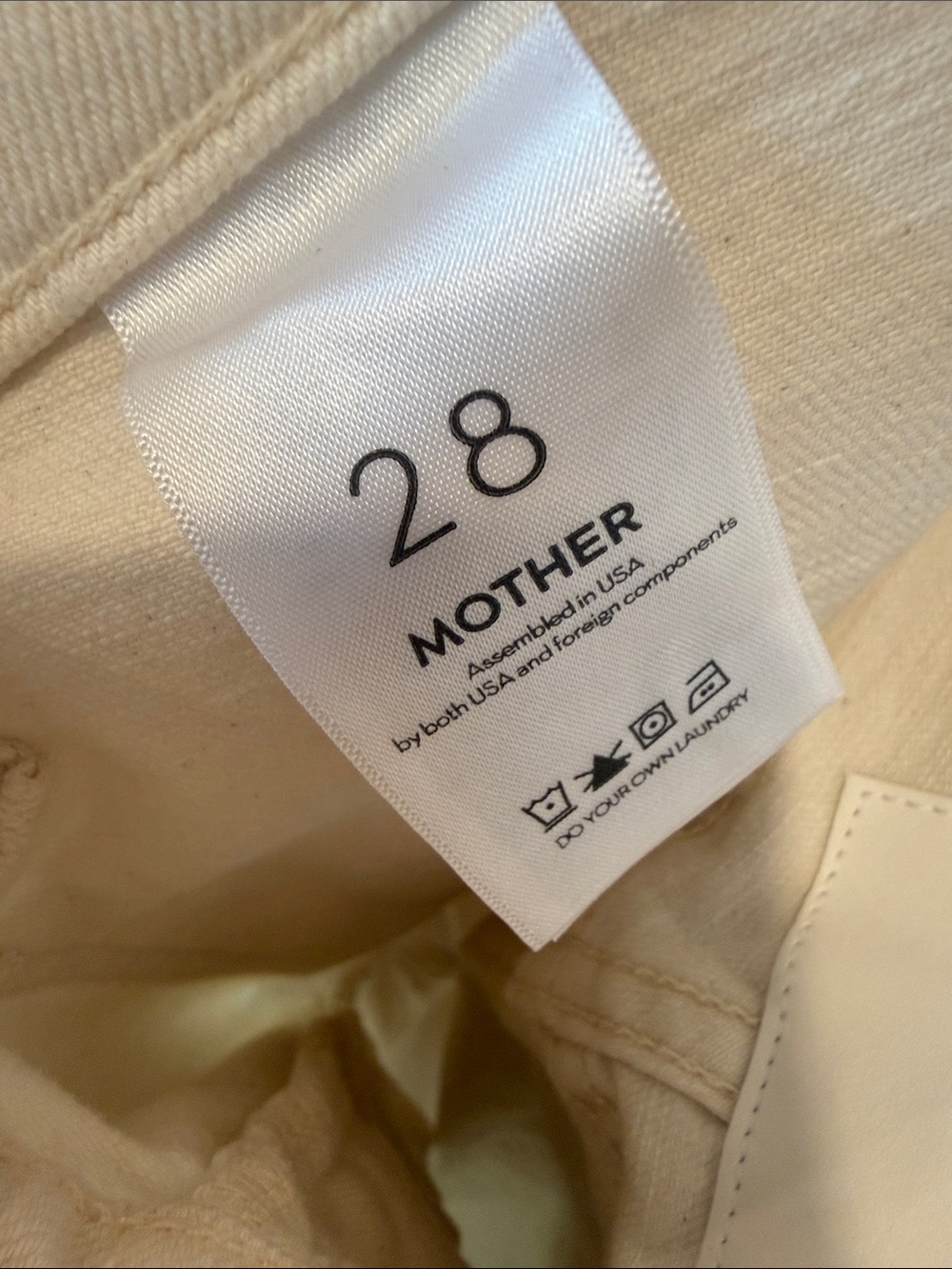 705 MOTHER The Hustler Patch Pocket Flood Jeans Act Natural White Size 28 NWT - Picture 6 of 13